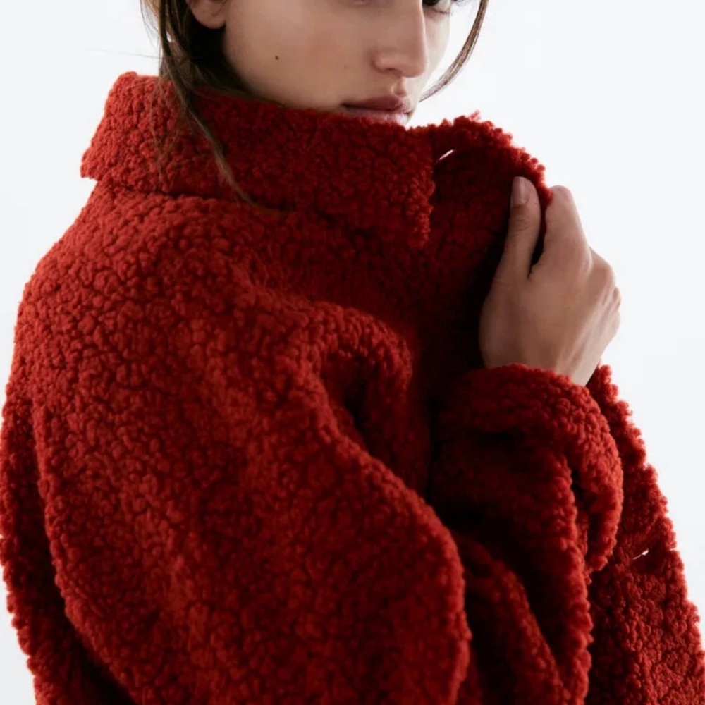ZARA DOUBLE-FACED FLEECE JACKET Size M - Picture 5 of 17